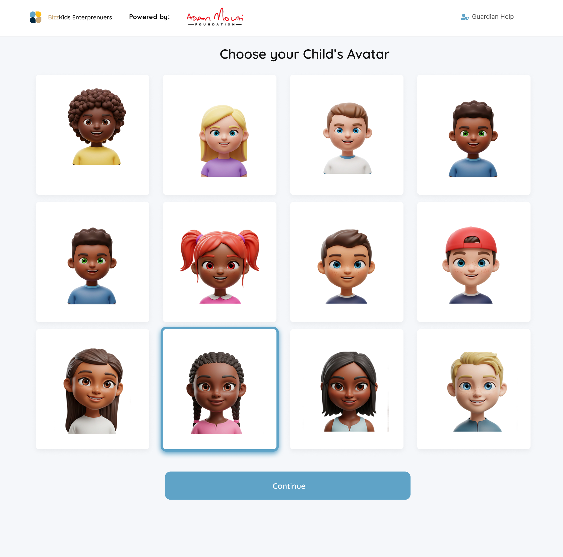 WonderKids student avatar selection